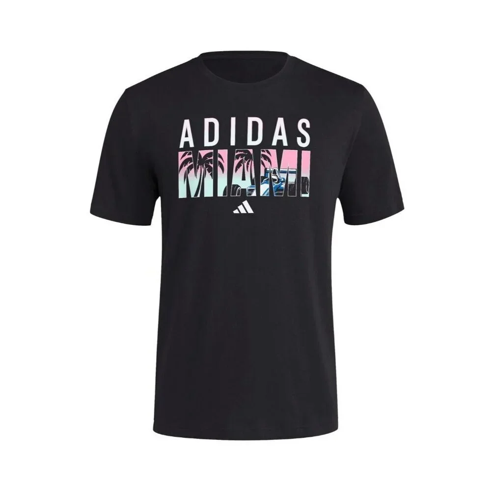 Adidas Men's Black Formula 1 Miami T-Shirt - Black